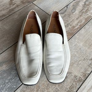 Aldo white leather loafer